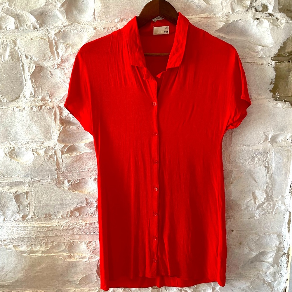 Aritzia Wilfred Free Red T-Shirt Dress